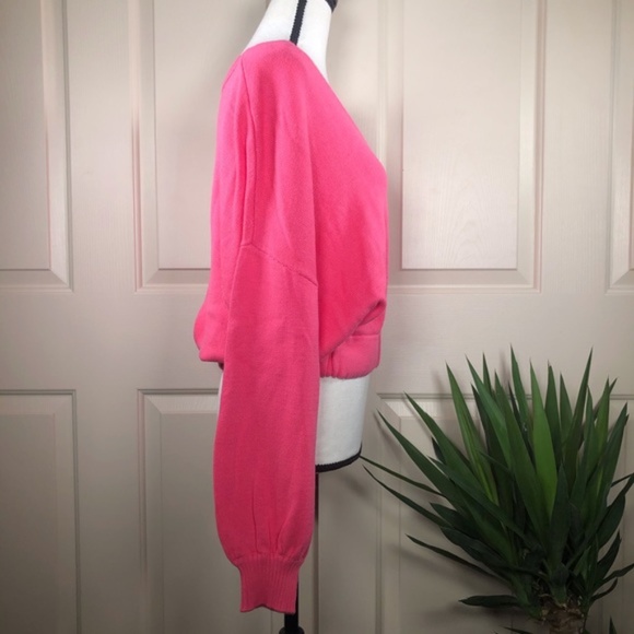NWT Abound V-neck Knit sweater Pink Magenta Medium - Picture 2 of 7
